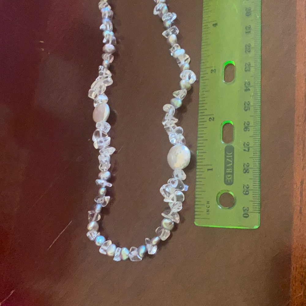 Pearls and clear quartz necklace